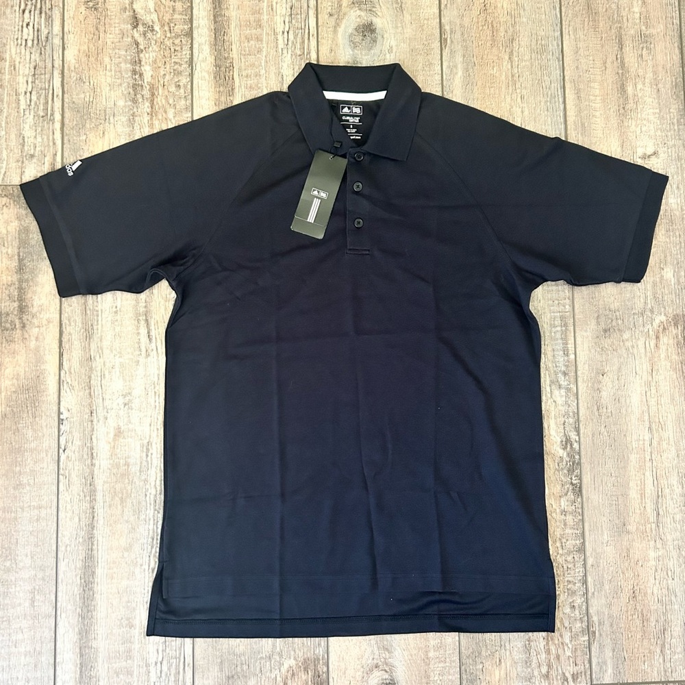 Adidas Polo Shirt  Men's Small Black Climalite Short Sleeve
